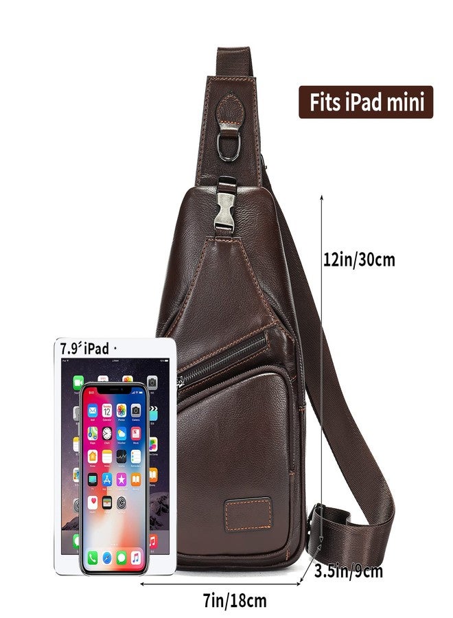 NIUCUNZH Leather Bag, Metal Buckle Crossbody Bags Shoulder Cross Chest Pack Small Travel Backpack for Men and Women - Image 5